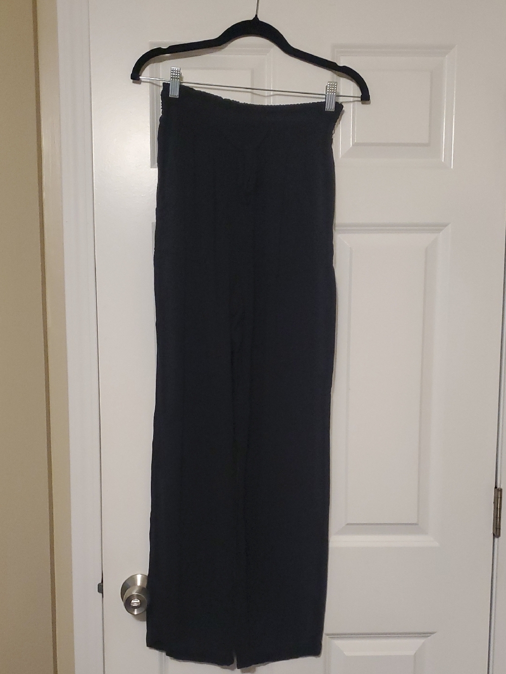 Ci Sono Black Wide-Leg Smocked-Waist Pants